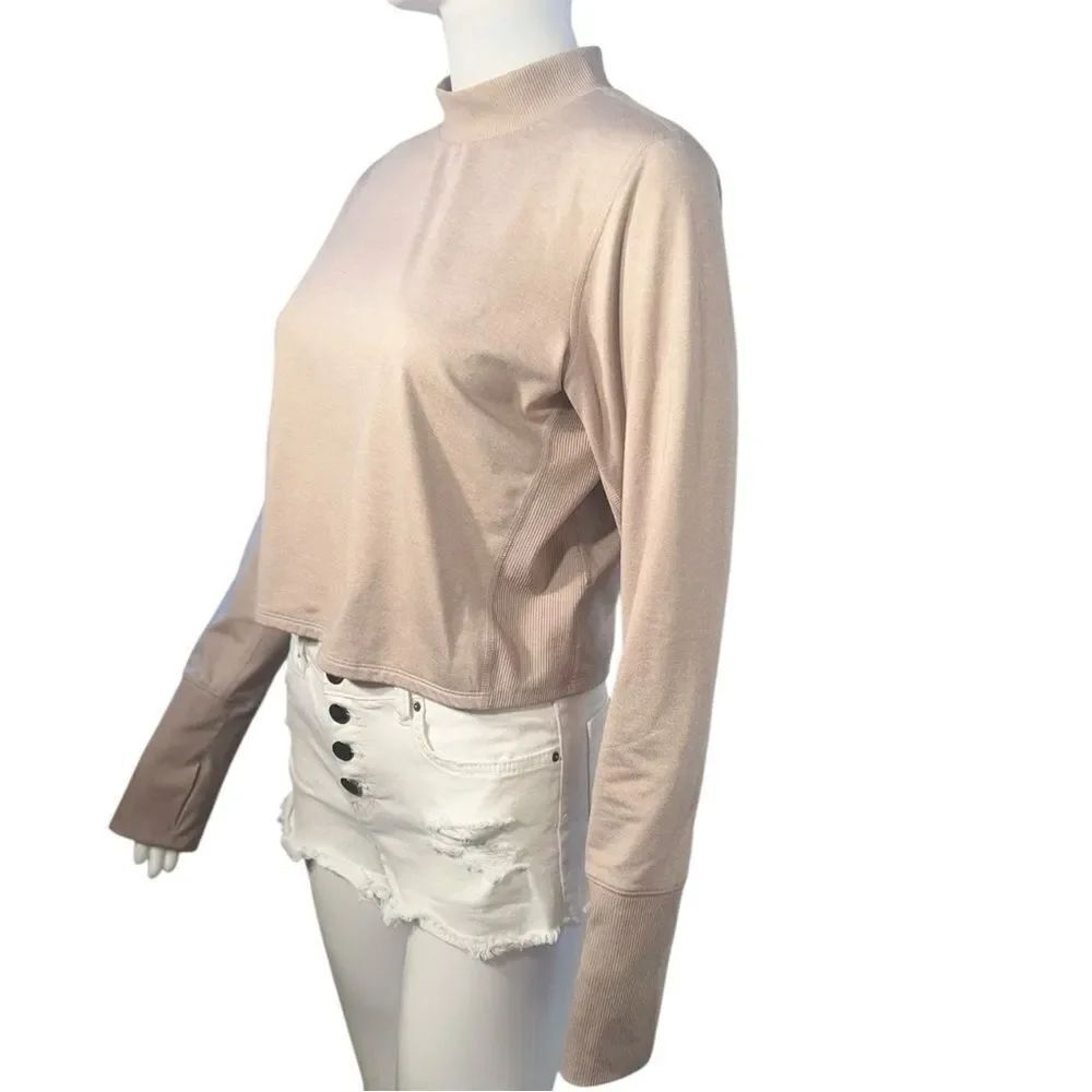 Taupe Old Navy Cozecore Mock Neck Top